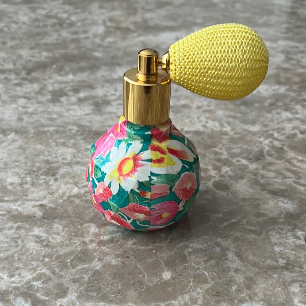 Anthropologie Floral Perfume Atomizer with Yellow Pump